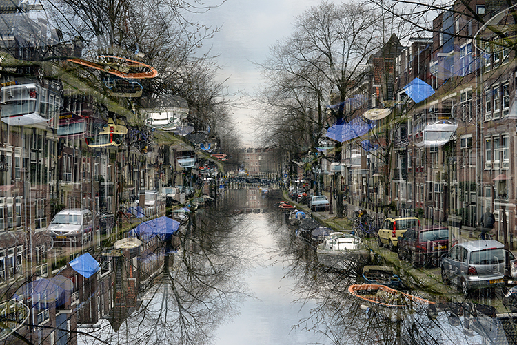 amsterdam Holland reflections double exposure