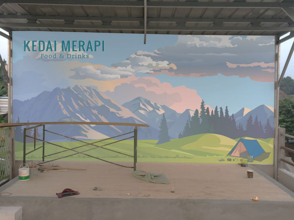 Mural painting   coffeeshop merapimountain Nature indonesia paint Muralist