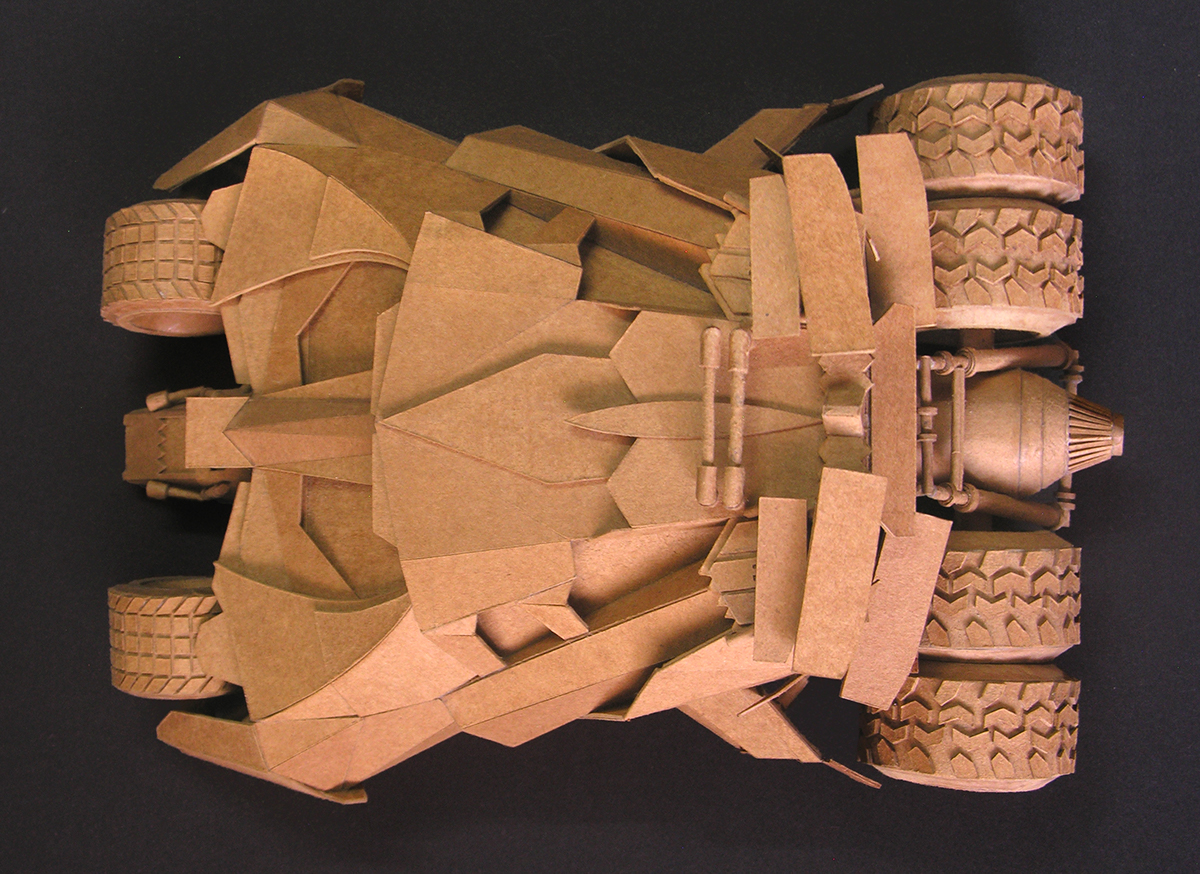 card model dark knight scale model scratch build paper model paper sculpture Cardstock Model 3D model bat mobile Bat Man Car