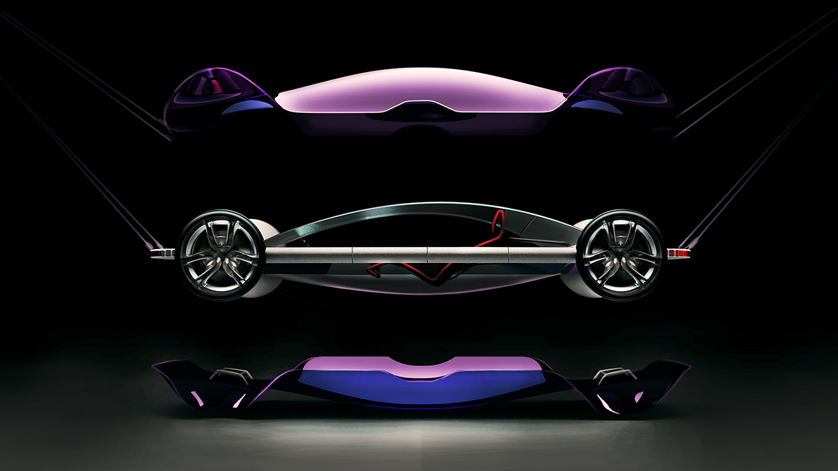 Bmw young designer IAAD Transportation Design automotive   purple Autonomous Driving car design VRED Alias Turin