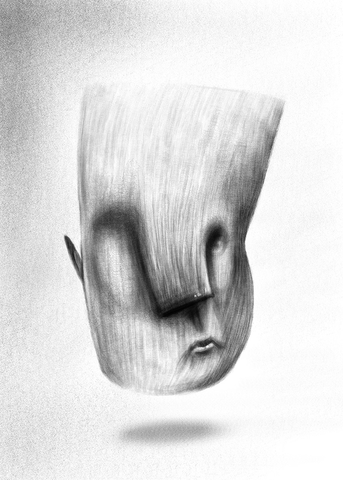 deformed deformation new gray shadow heads grayscale zest Illustrator istanbul portrait