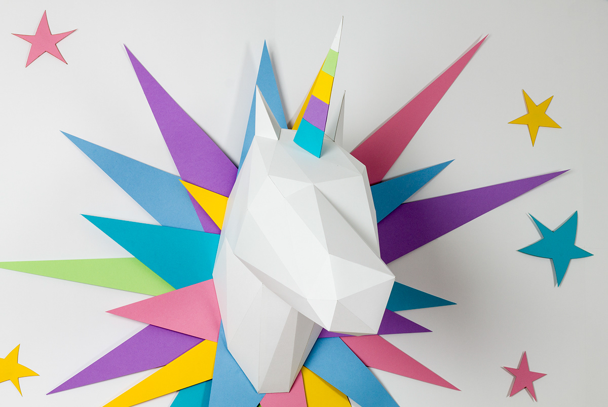 cardboard paper unicorn papercraft visual handmade product craft carton star