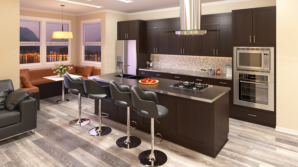3D-rendering   interior design  kitchen Cabinets kitchen design