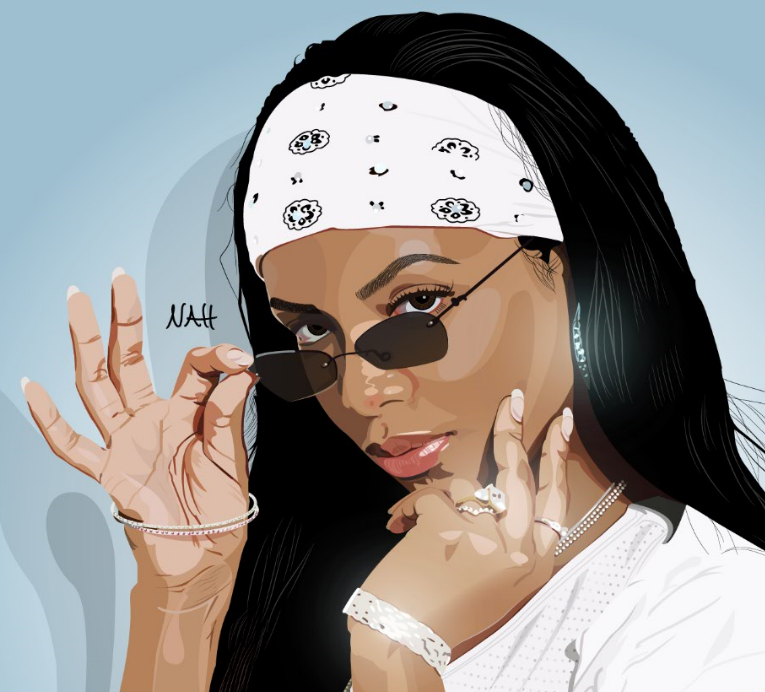 Aaliyah R&B Singer vector art Digital Art  Illustrator