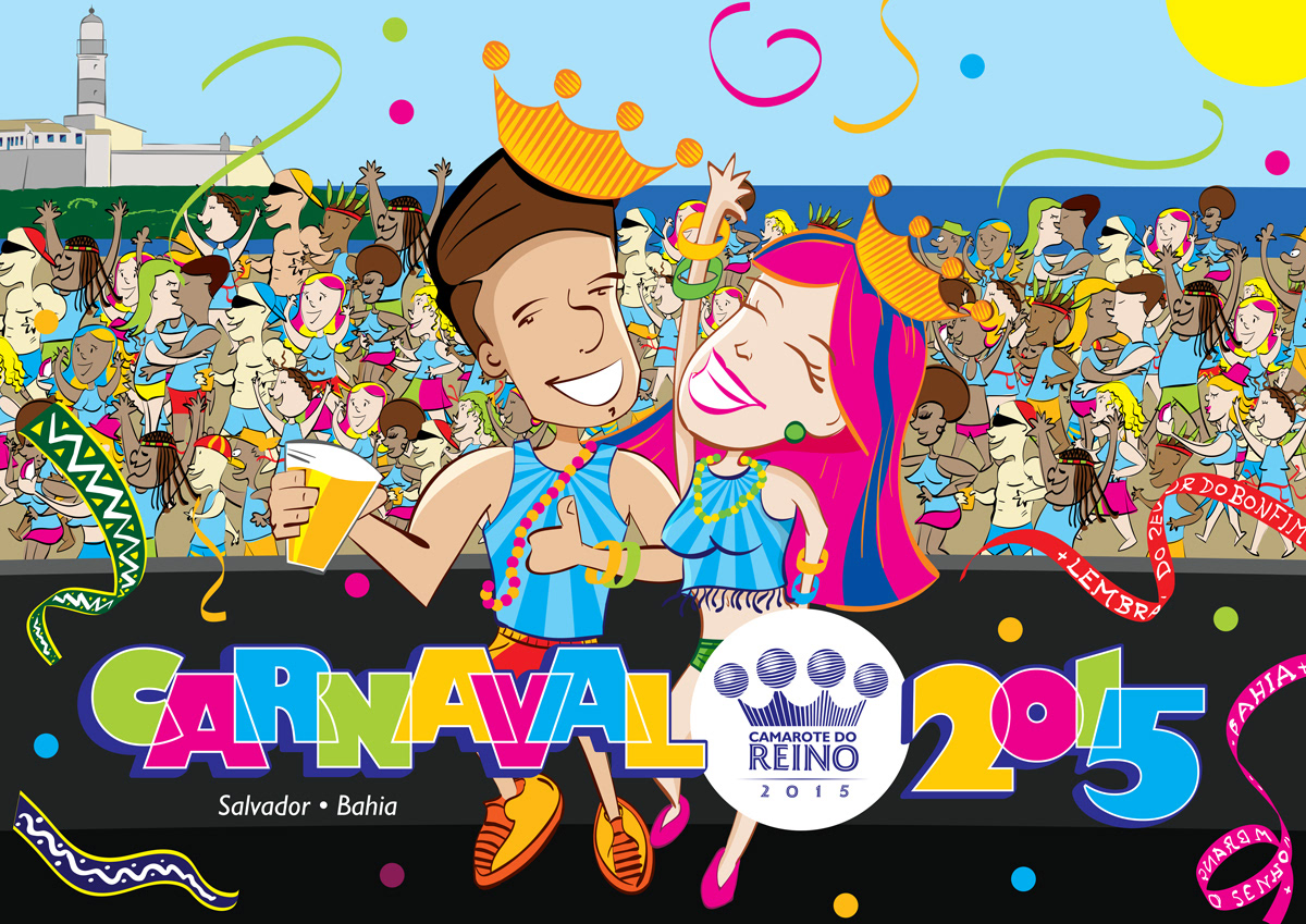 Carnaval bahia Brasil ILLUSTRATION  vector draw Ilustração colors graphic design  visual identity