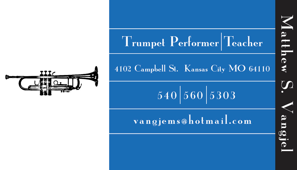 trumpet calling card