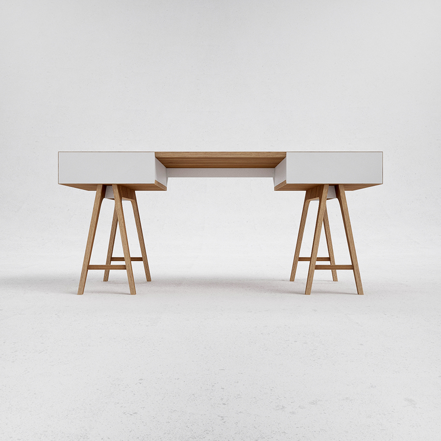 table Work  wood plywood clean Retro old furniture design Minimalism Scandinavian cool blum oak veneer