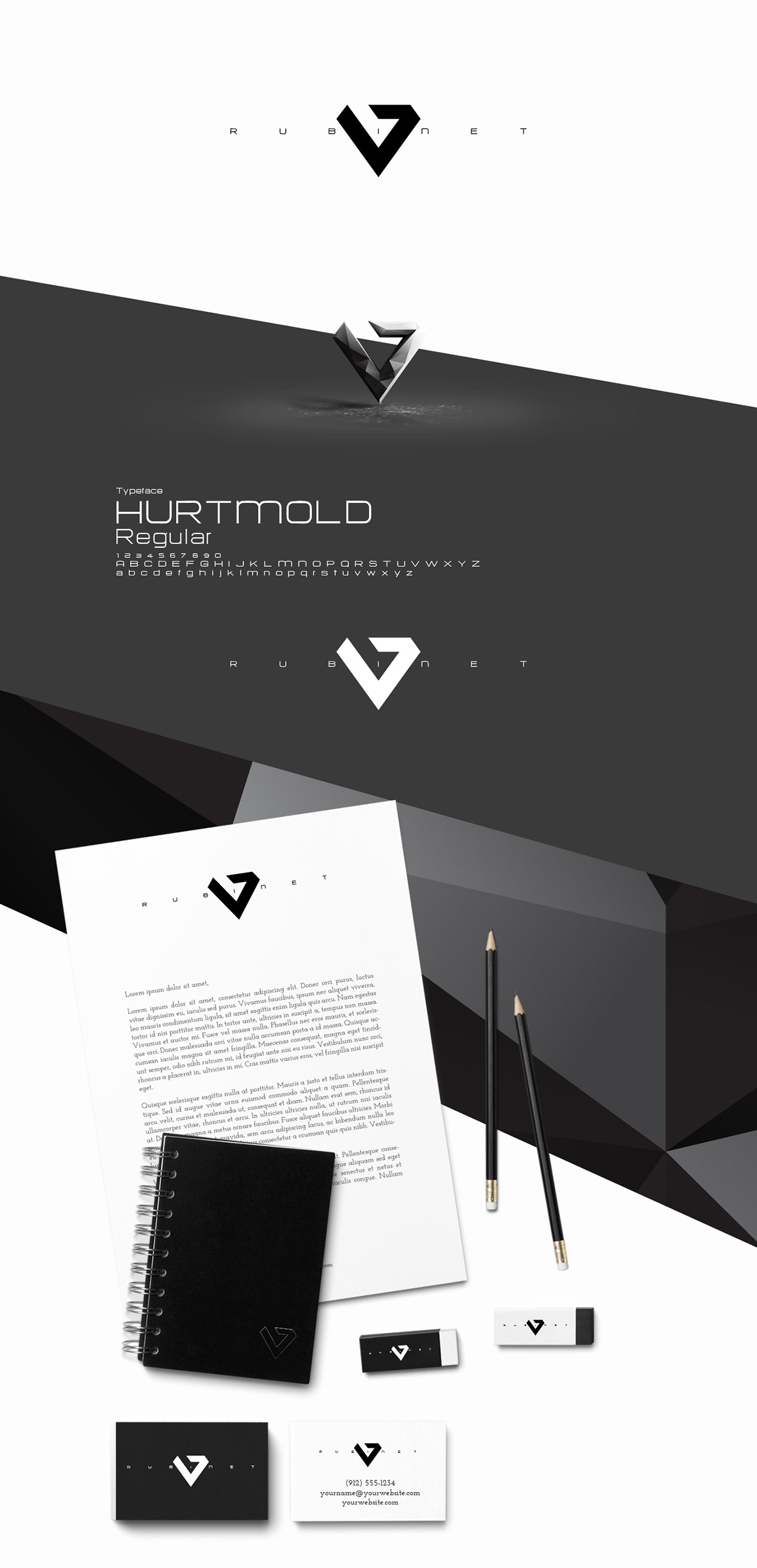 Website Webdesign logo rubnet IT after effects 3D visual identity brand business card Illustrator diamond  black