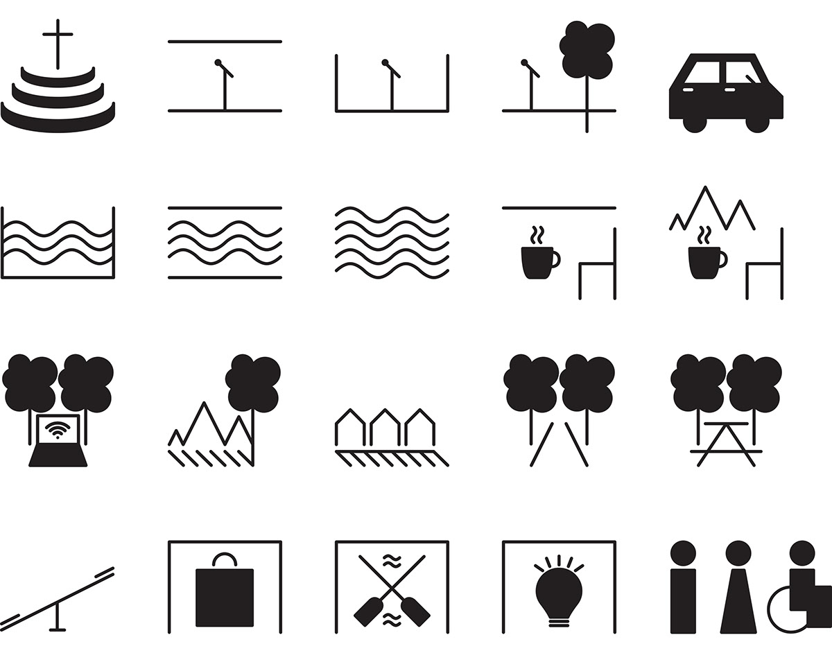 eas eduardoamorimsousa pictograms Portugal Urban Park icons Character trees water