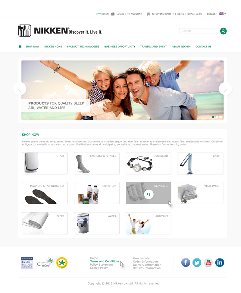 nikken Wellness site Website Layout Web scharmach flat clean Responsive design graphic Rebrand