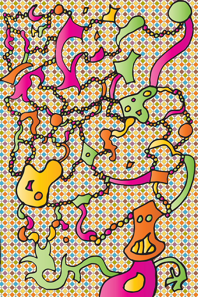 cartoon Pop Art bright colours