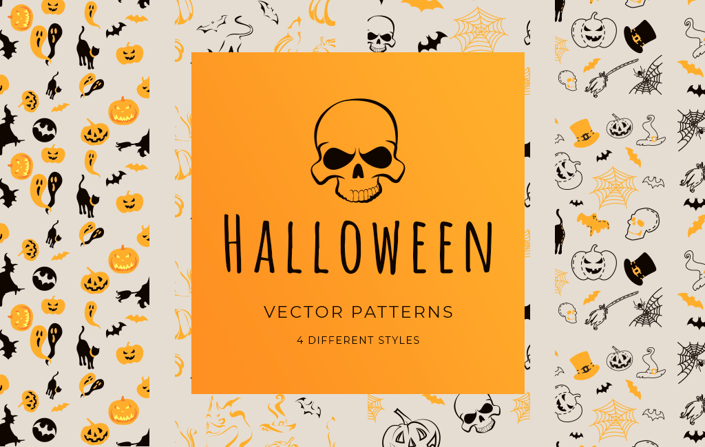 Halloween vector freebie spooky download Mockup pattern seamless
