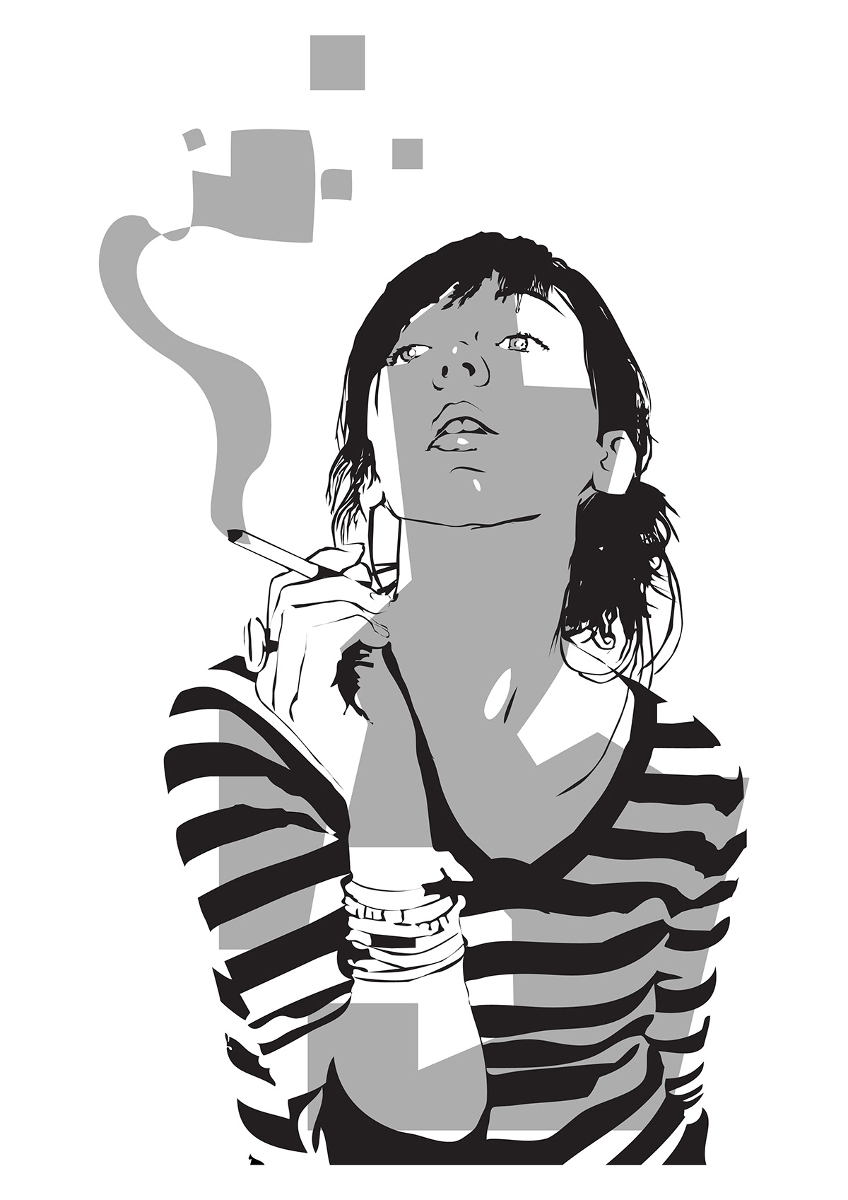 illustration design Diozen girl White black