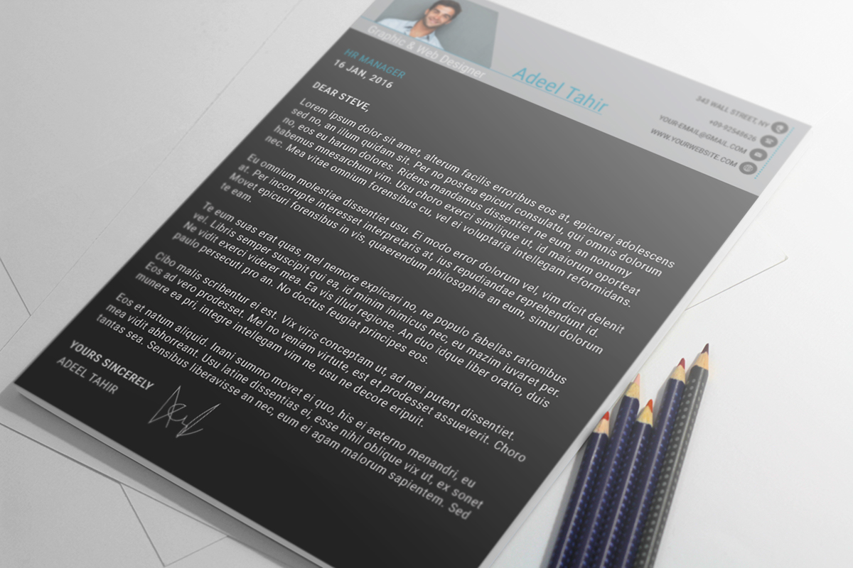 Resume cover letter CV grey Work  Employment a4 clean