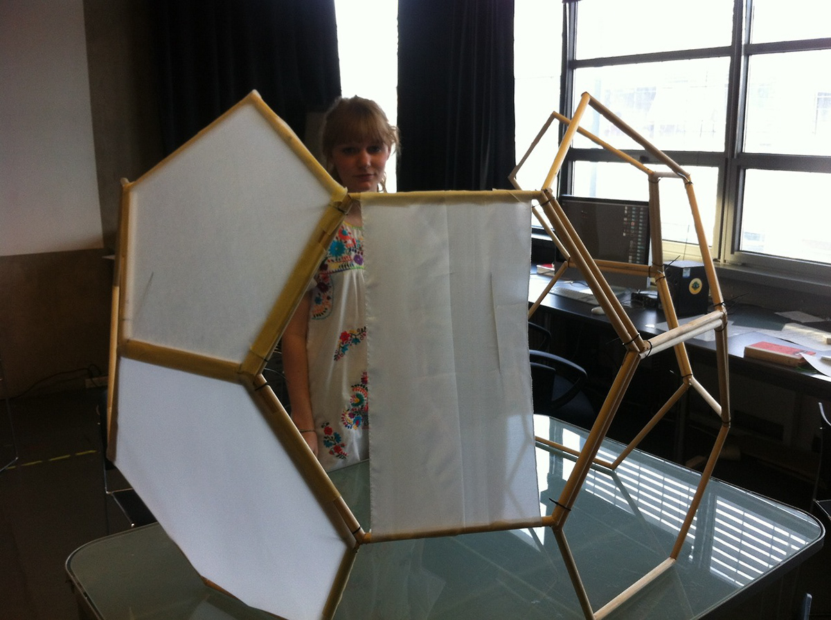interaction  design  youtube video Geodesic structure White cool projection Mapping