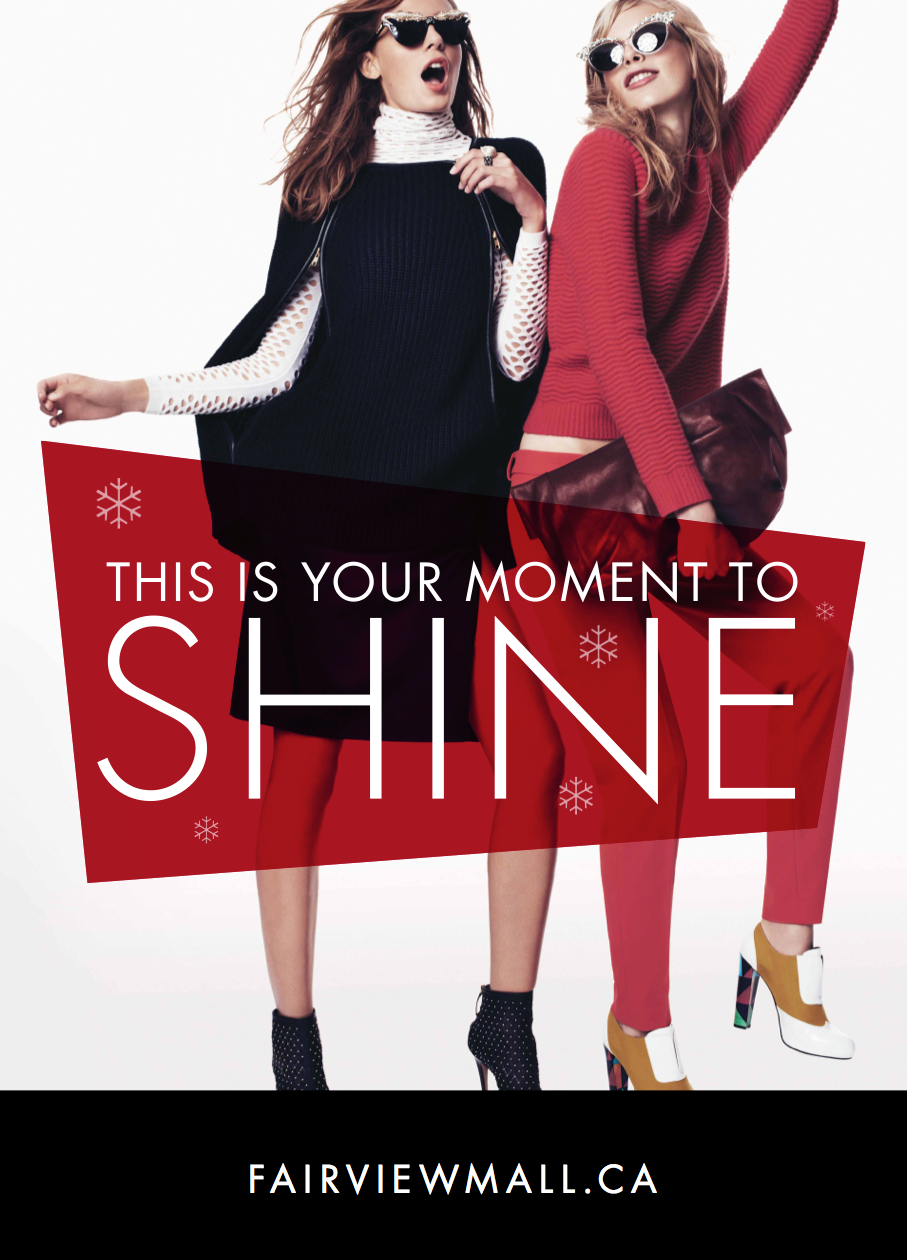 Holiday fashionable Fairview Mall Toronto Shopping Christmas Style Fun time to shine mall Canada High End