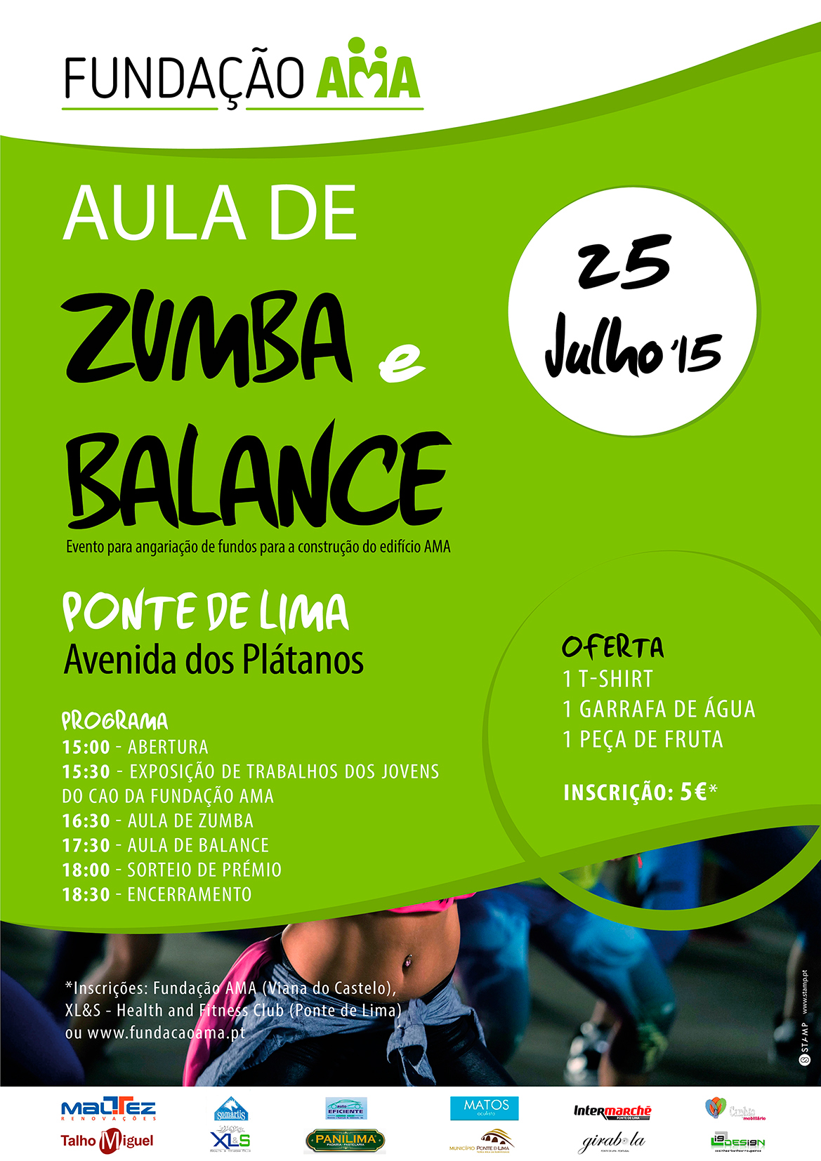 poster flyer zumba DANCE   sport Ponte de Lima viana do castelo AMA