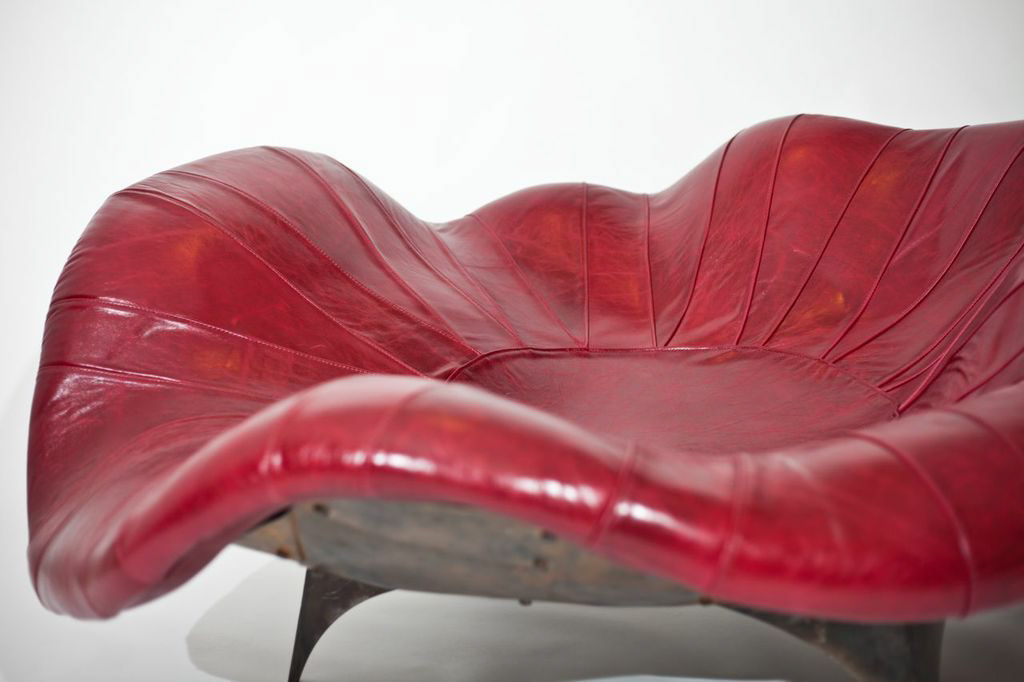 leather  couch Red riding hood steel  Grunge   Industrial  sex couch