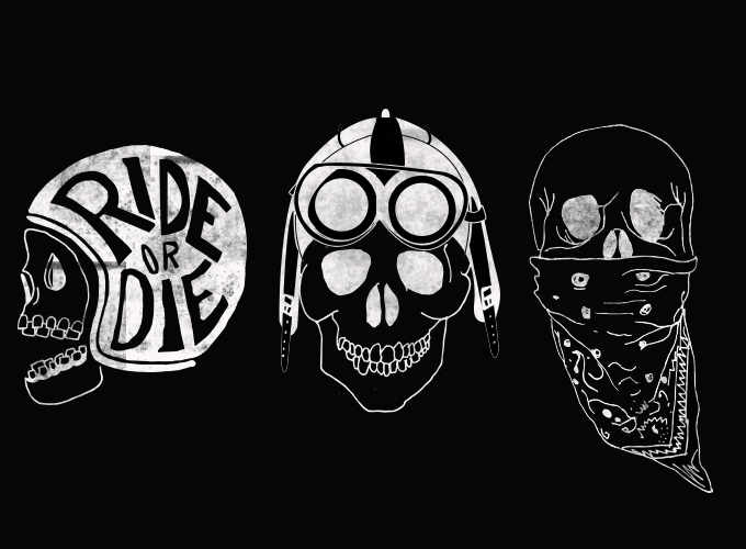 tshirt design shirt skull draw ilustrate motorcycle brand
