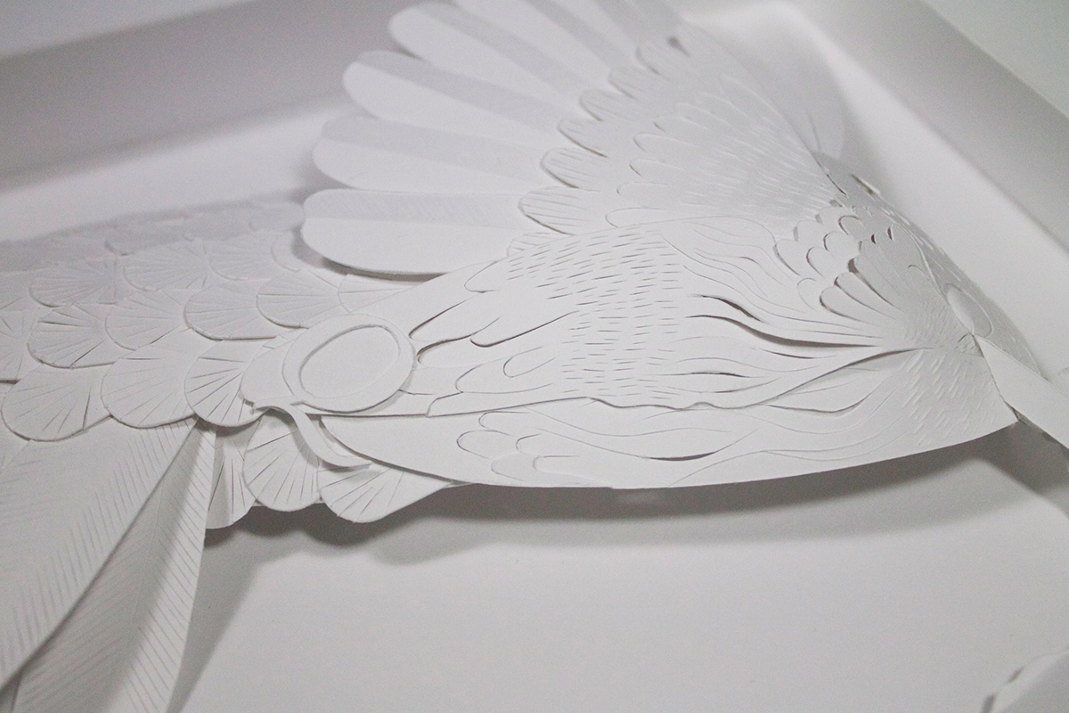 paper sculpture hummingbird