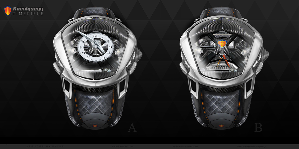 Koenigsegg watch timepiece design car sketch product Watches supercar luxury engine