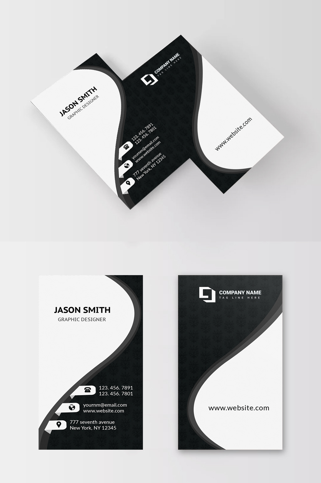 business card graphic template Layout creative modern abstract vector design