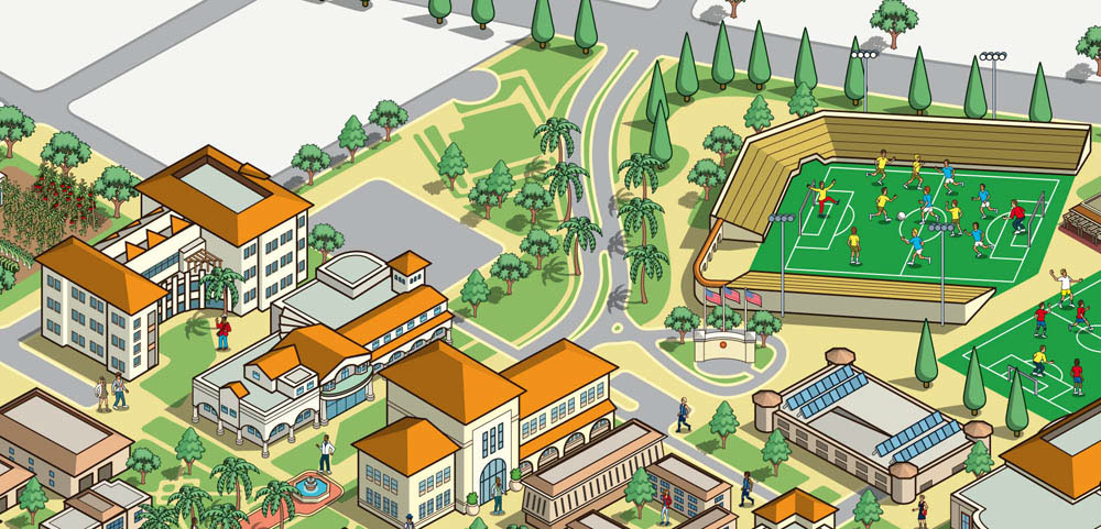 Santa Clara University Campus Map Illustration On Behance