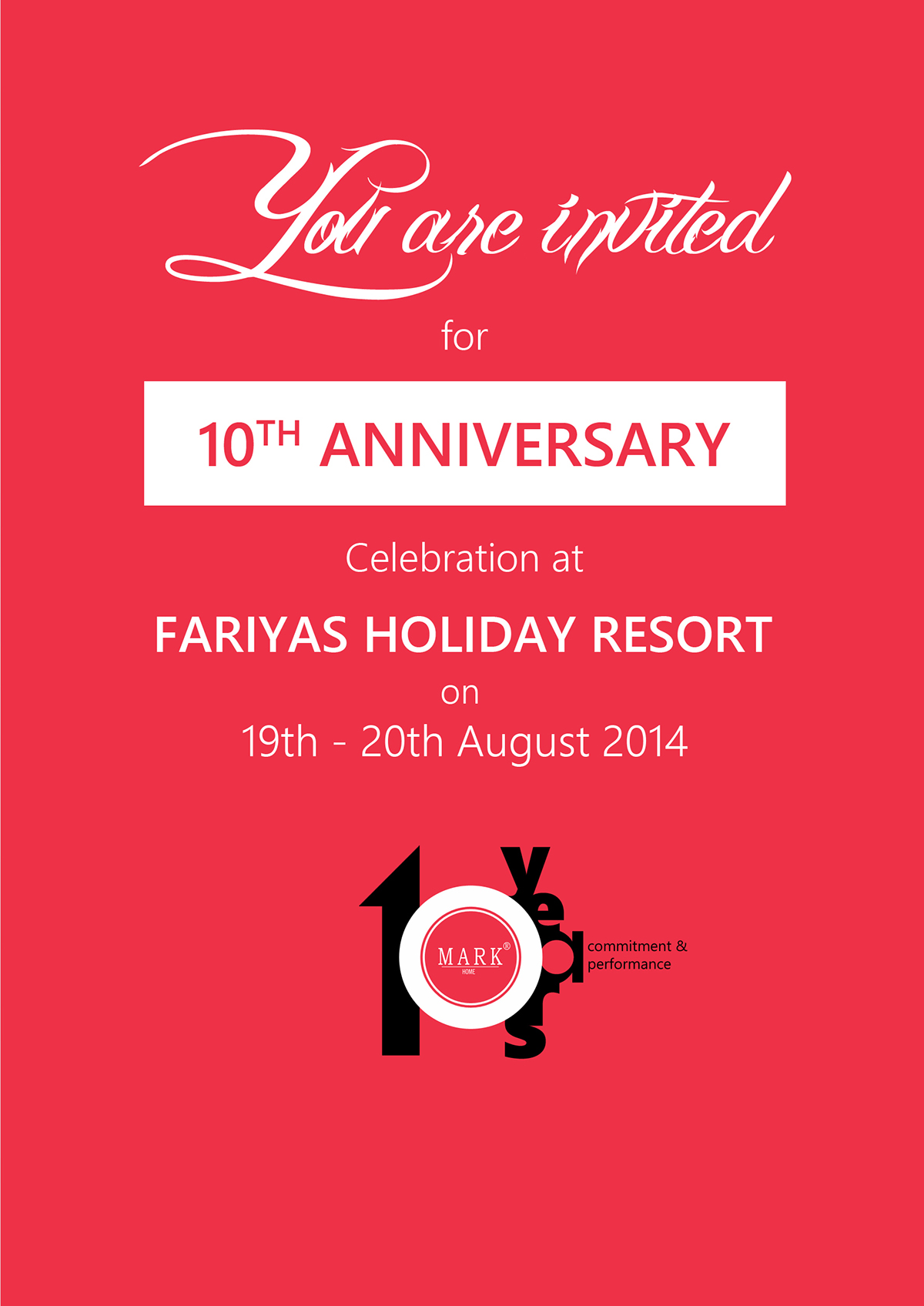 Invitation anniversary 10 years logo Logo Design