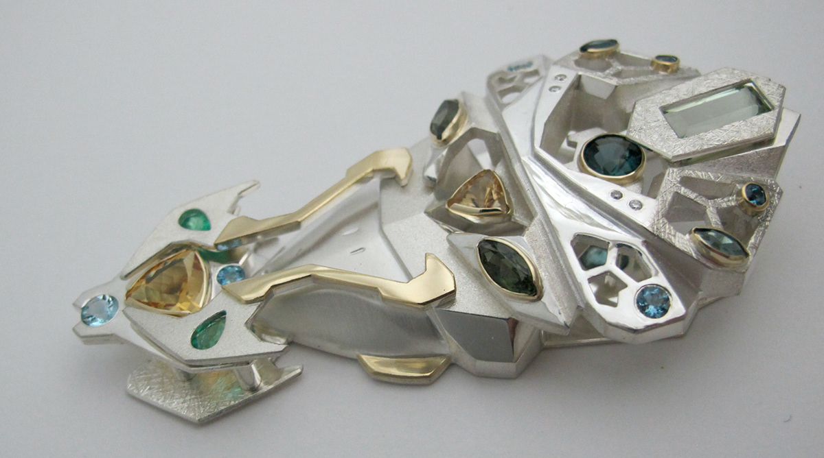 pendant jewelry Jewellery silver gold Necklace tourmaline emerald diamond  aquamarine