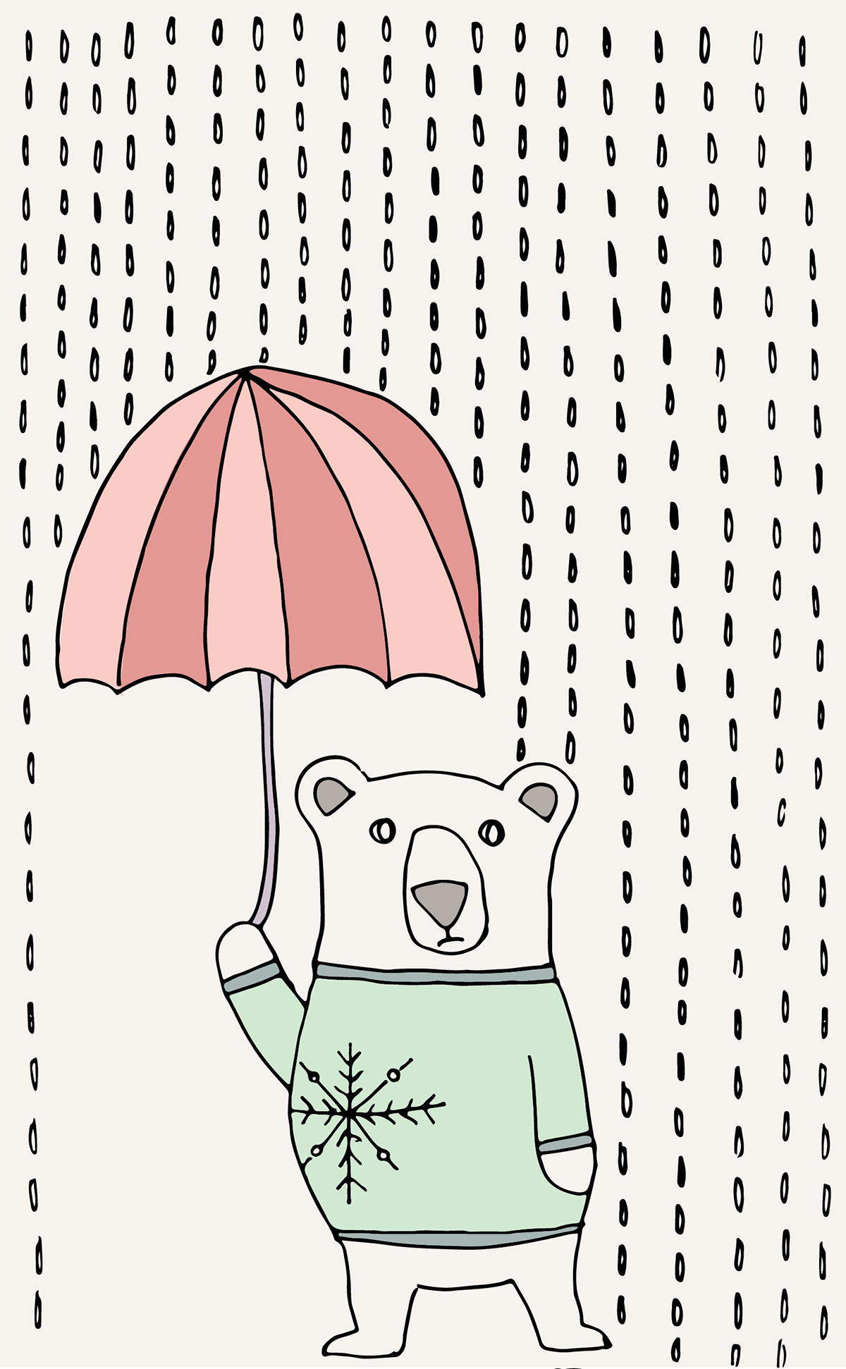 rainy bear Illustrator sketch