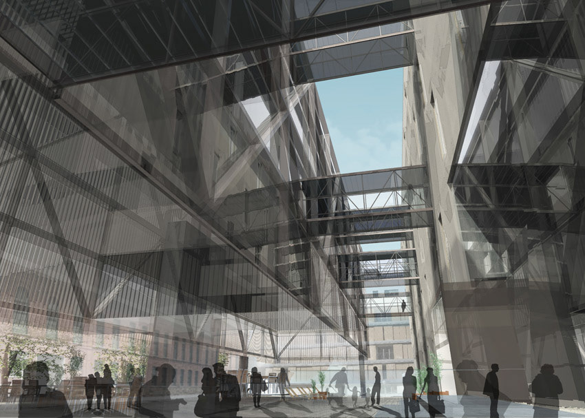 Competition cultural center Project rendering 3D square public space auditorium Urban