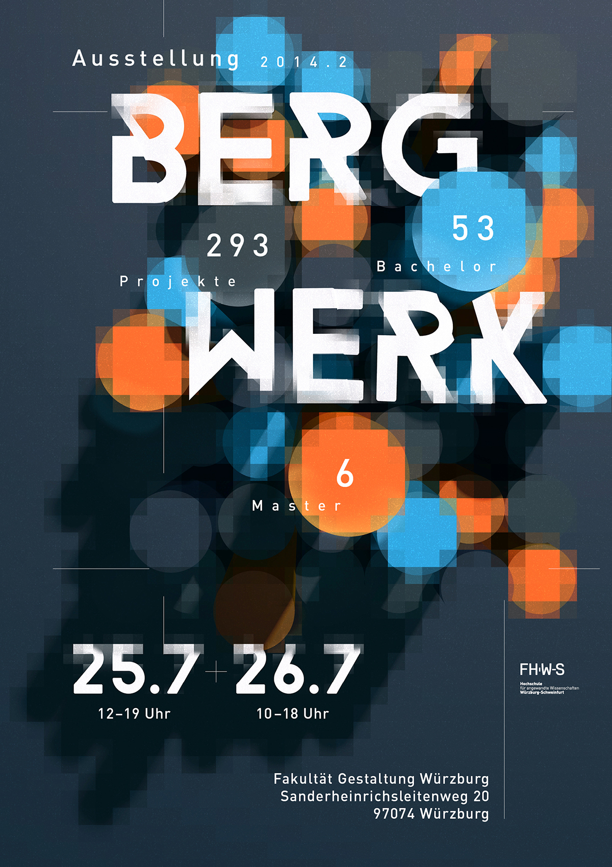 bergwerk FHWS design Gestaltung ausstellung Exhibition  pixel poster plakat würzburg typo