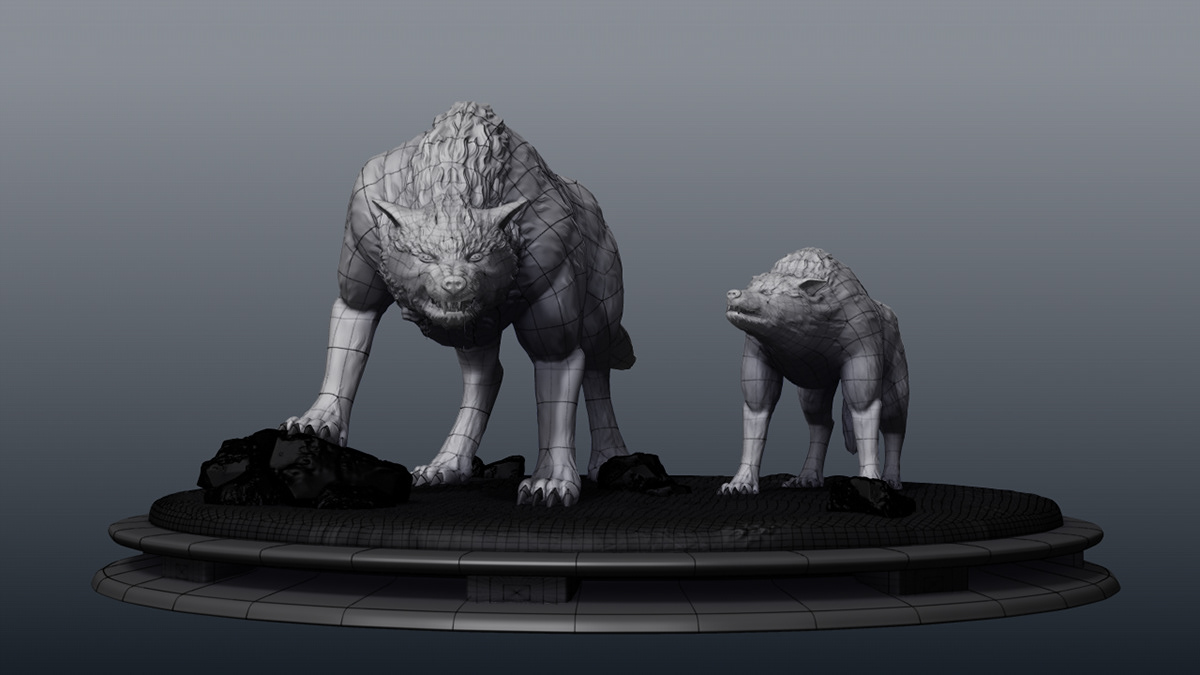 wolf model monster Character 3D