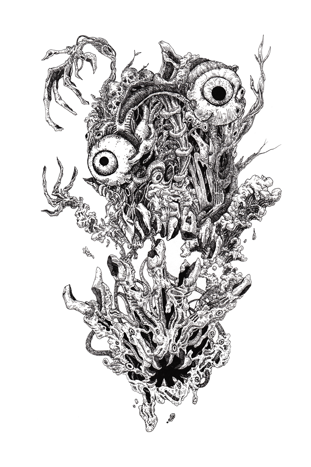 pen grotesque monster black ink