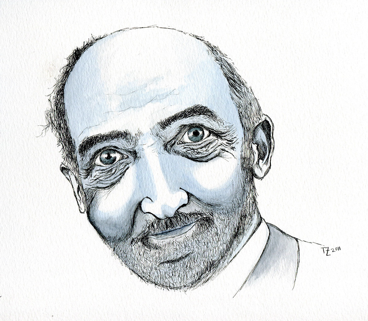 portrait  watercolour  watercolor  painting  ink India ink