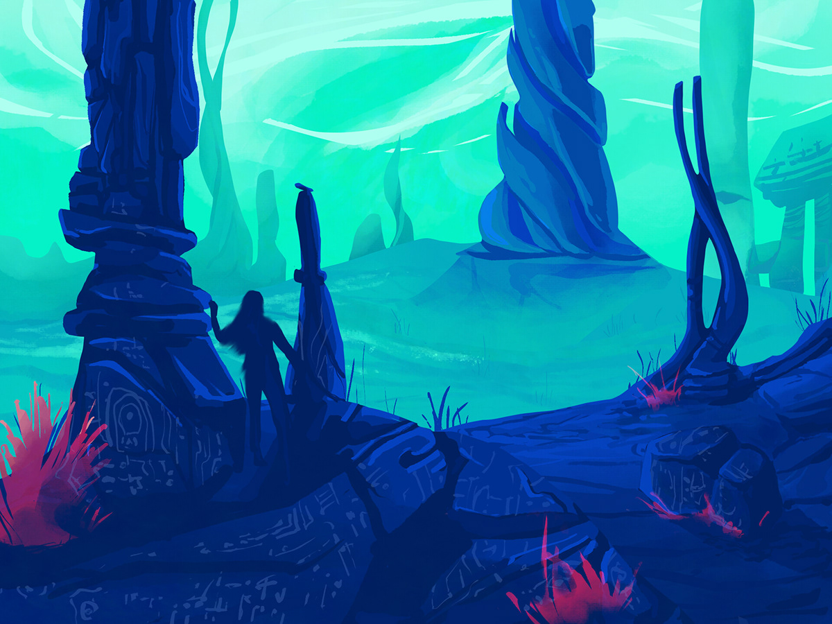 2D art adobe fresco artwork digital painting fantasy Landscape Nature planet Travel water