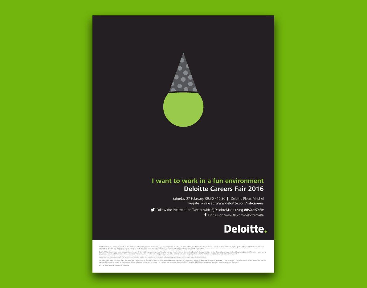 deloitte Green Dot InDesign Illustrator concept advert