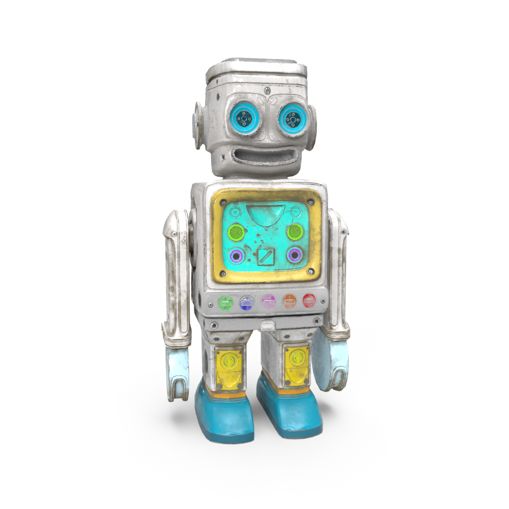 adobe stock 3D dimension digital design Retro vintage robot toy