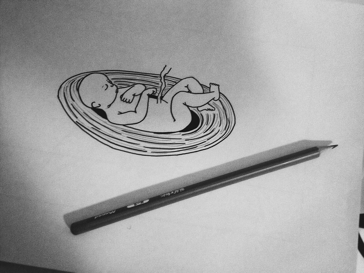 utero Ilustração baby Space  haftone