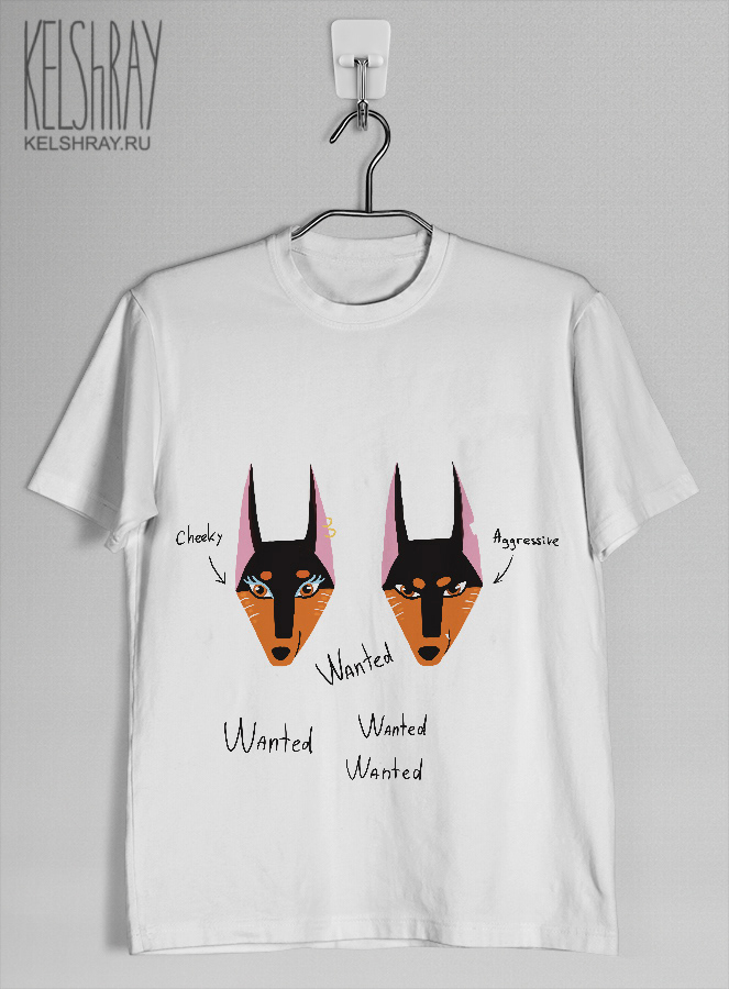 print t-shirt dog sport art animal furry anthro doberman design