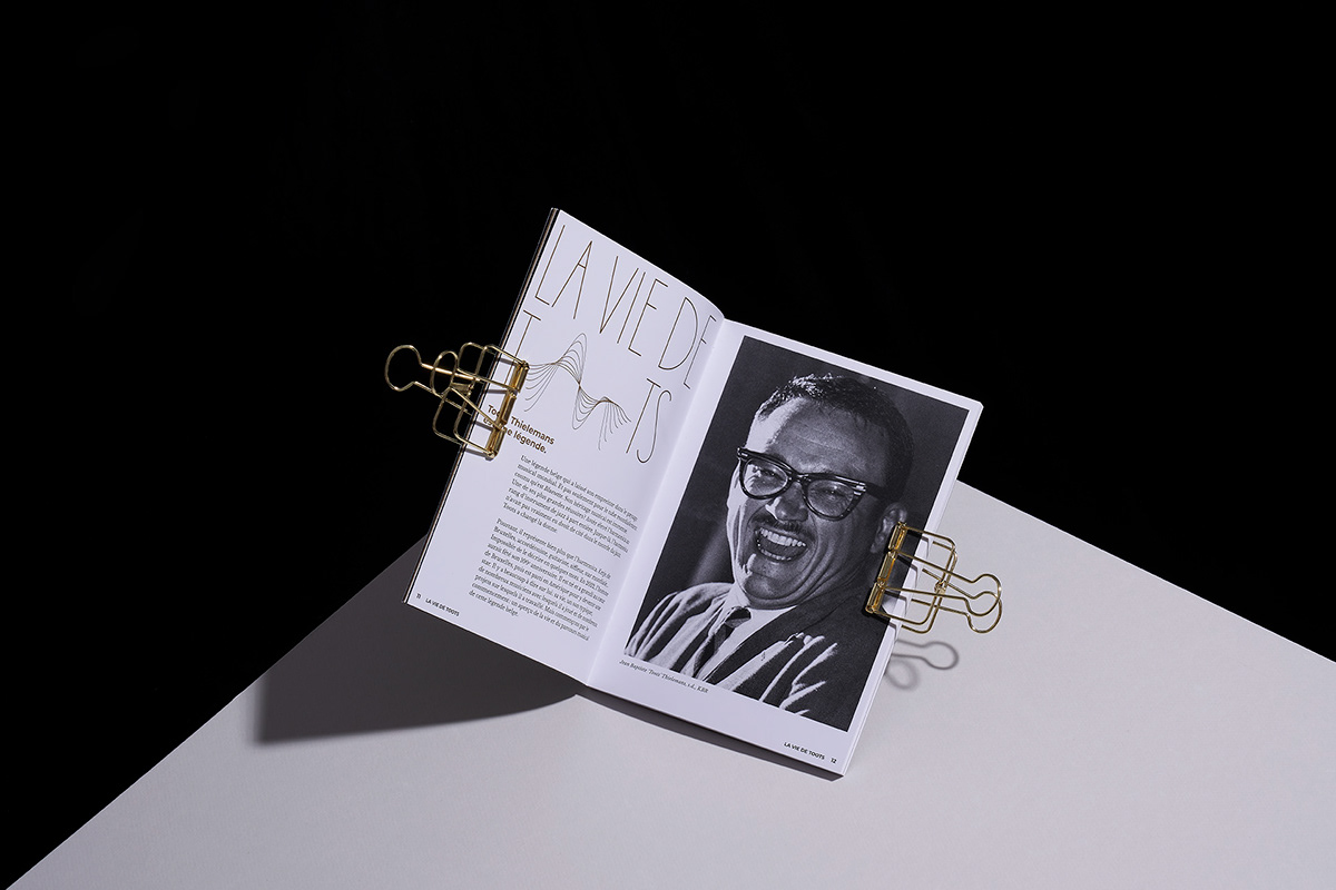 artbook black and white Brand Design design editorial graphic design  musician Toots Thielemans typography   visual identity
