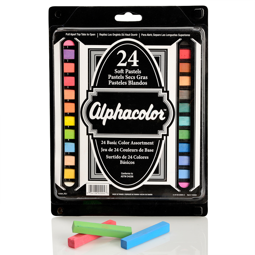 art supplies chalk packaging Alphacolor mass market art stores niche market
