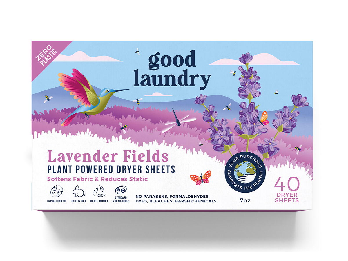 laundry detergent brand identity illustrations vector graphic design  Ocean plants earth eco