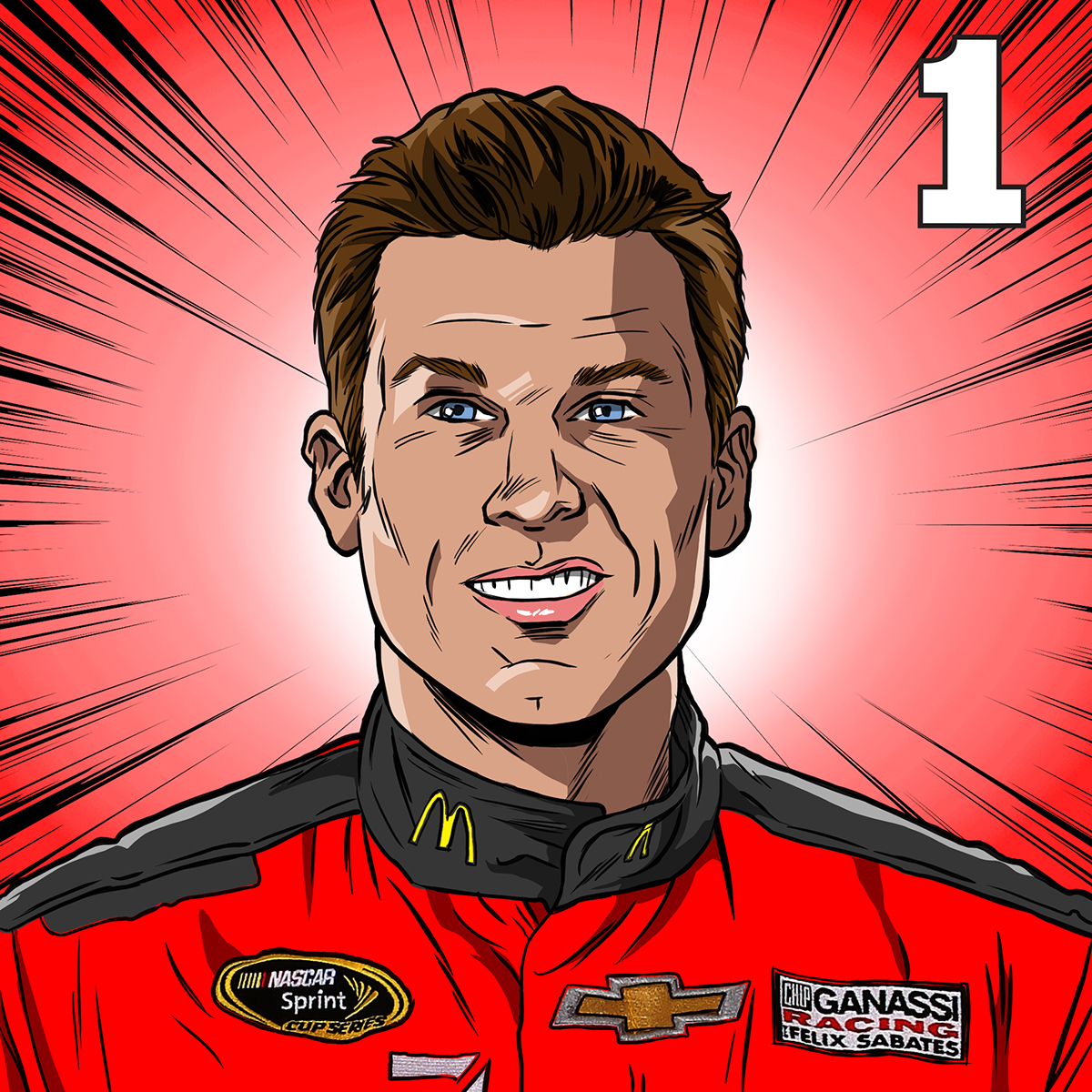 portraits art character designs NASCAR drivers racecar daytona500