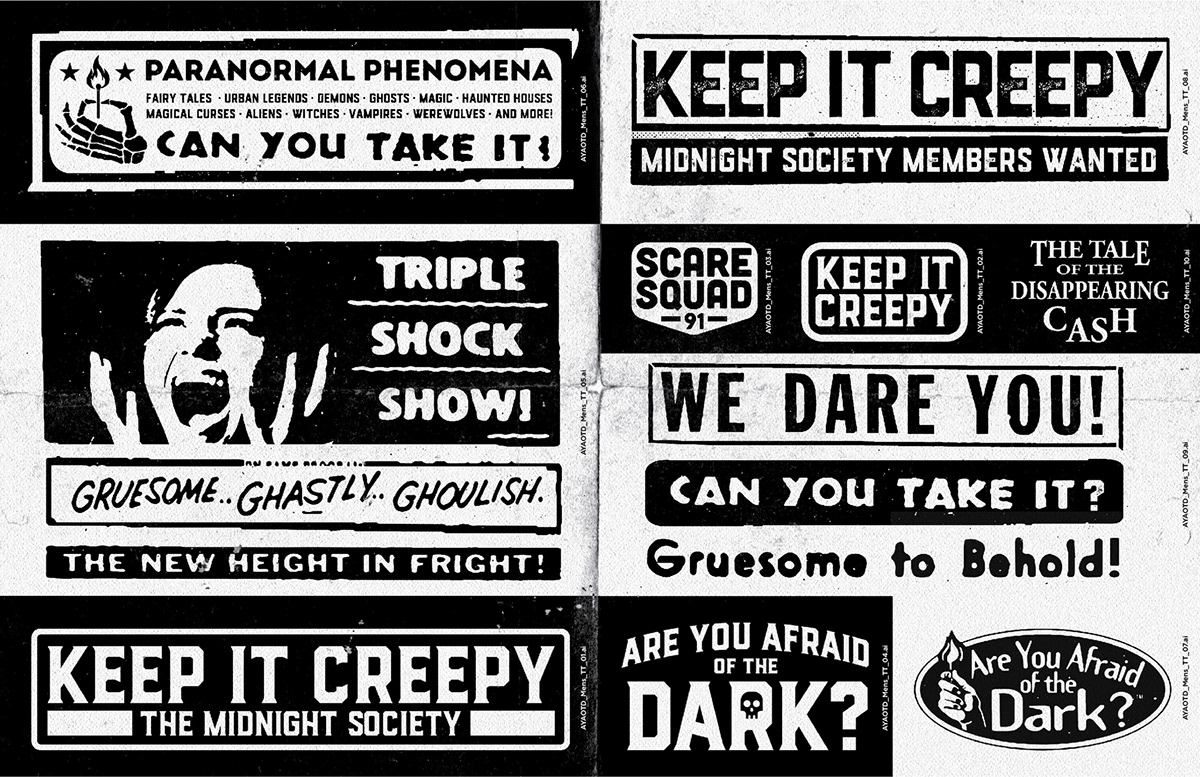 are you afraid of the dark nickelodeon midnight society Style Guide branding guide typography   branding  logos