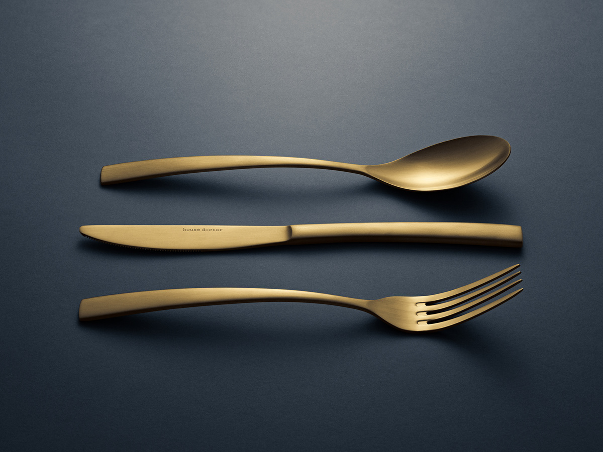 cutlery gold house doctor Minimalism set design  still life still life photography Studio Photography
