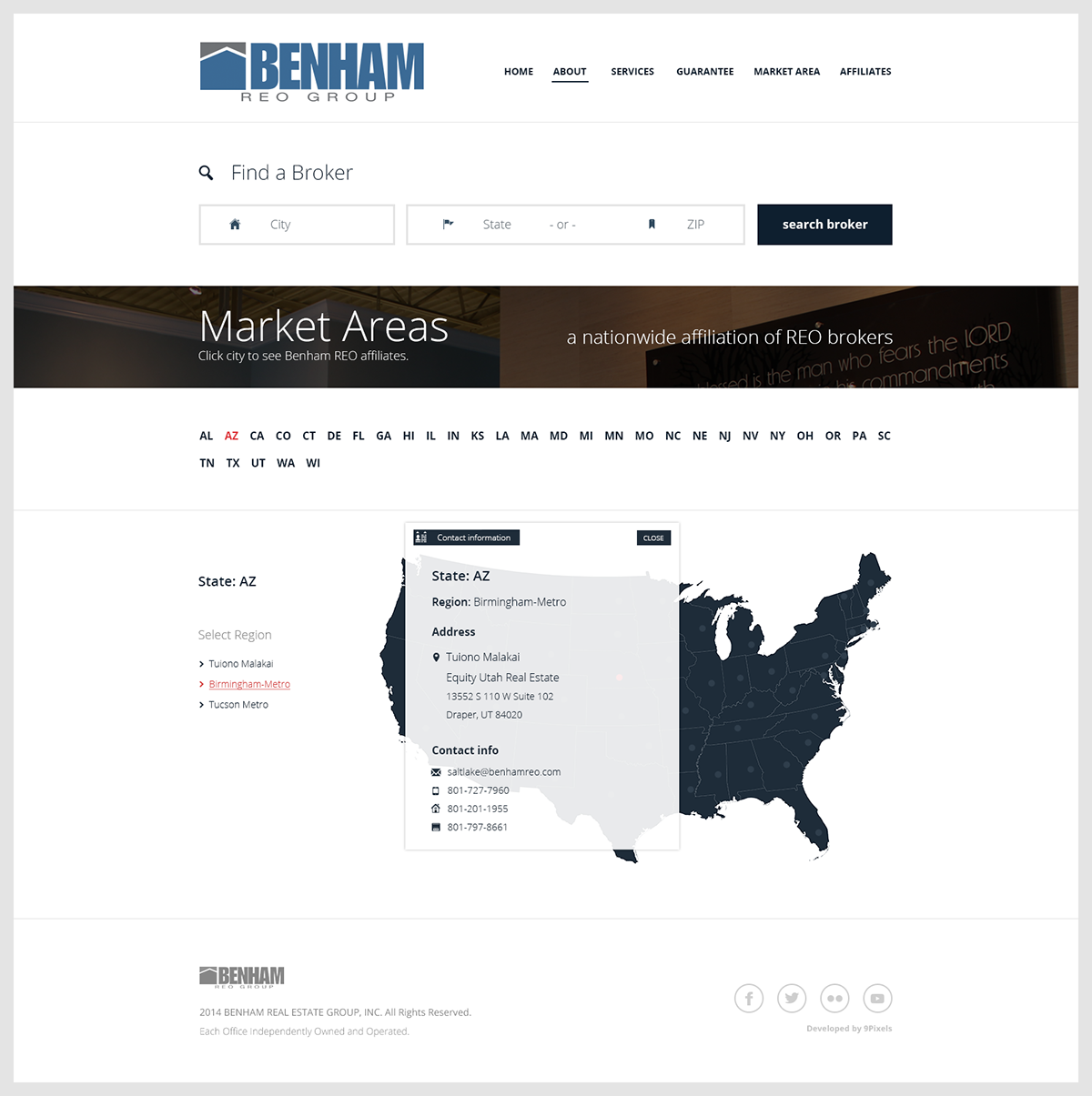 Benham usa interactiv map map Responsive wordpress real estates affiliates