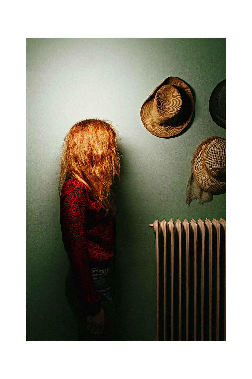 emotive cinematic hair color dark faceless Portraiture Greece red girl