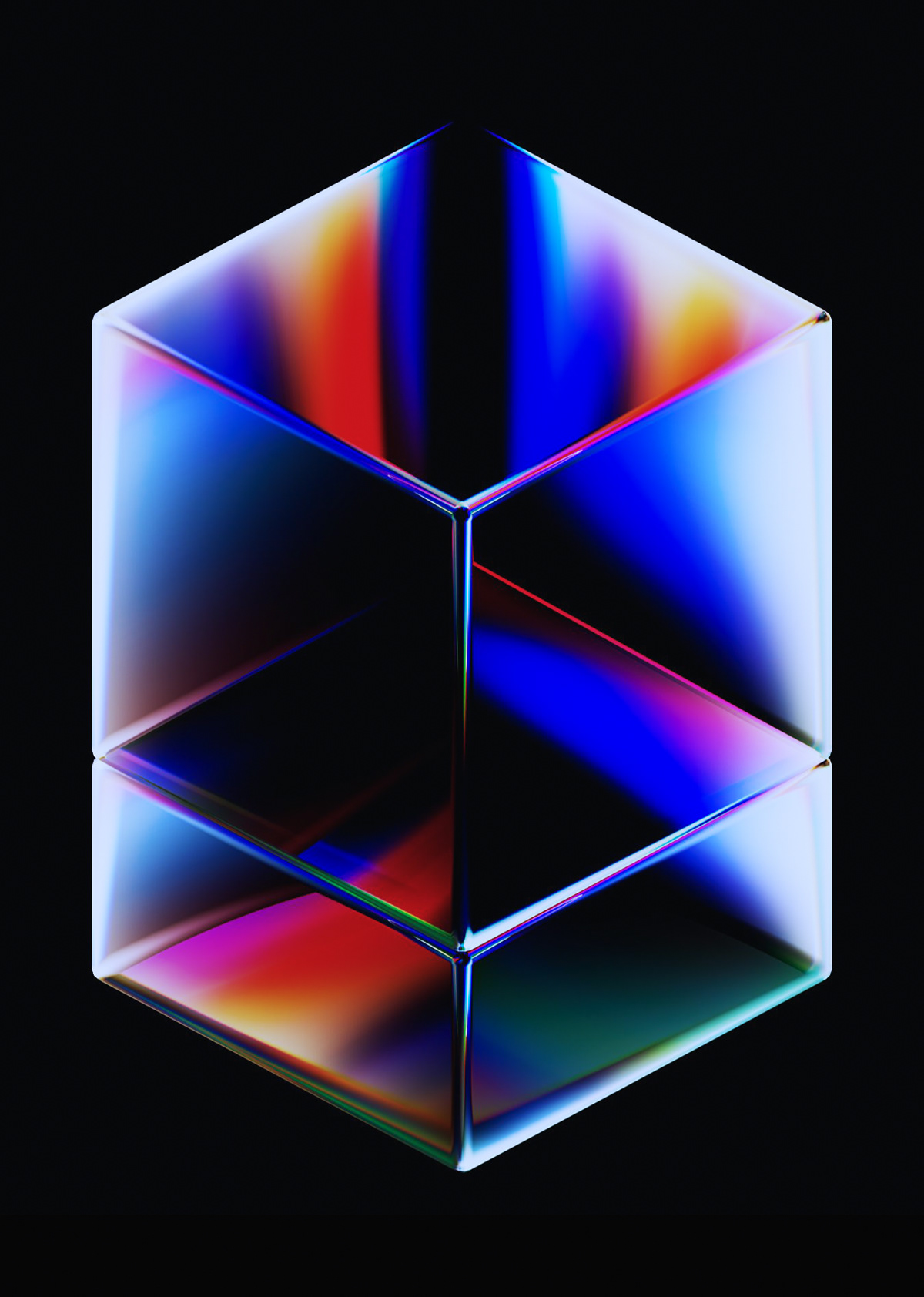 CGI glass dark transparent colorful art octane c4d wallpaper Multicolored Glass