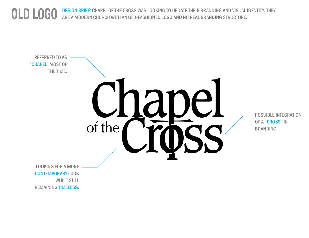 Logo Design booklet design Business Cards church chapel of cross micah lang